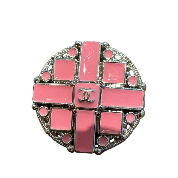 Chanel Pink with Gold Lining Buttons 20MM Set of 10 - Picture 3 of 4